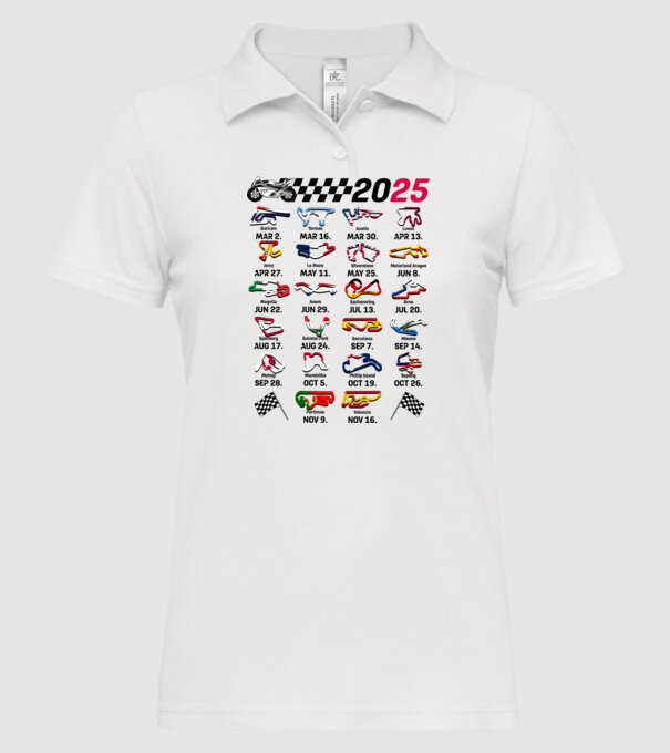 MOTOGP 25 CALENDAR alb model alb pe tricou