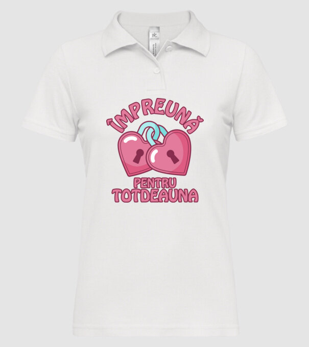 mpreună pentru totdeauna model alb pe tricou