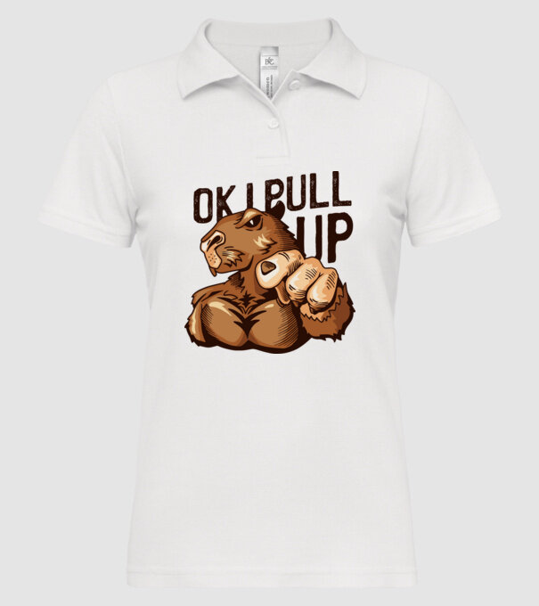 Muscular Capybara - capibară model alb pe tricou