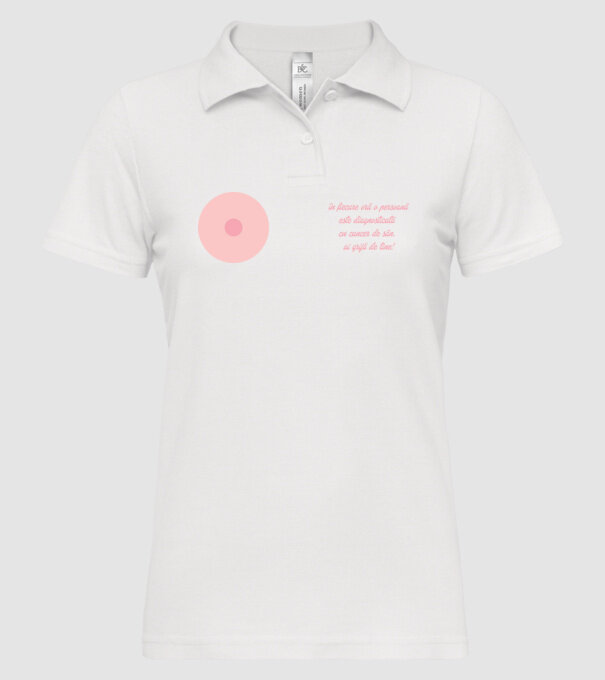 în fiecare oră o persoană este diagnosticată cu cancer de sân. ai grijă de tine! model alb pe tricou