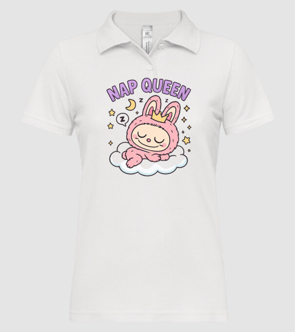 Nap Queen model alb pe tricou
