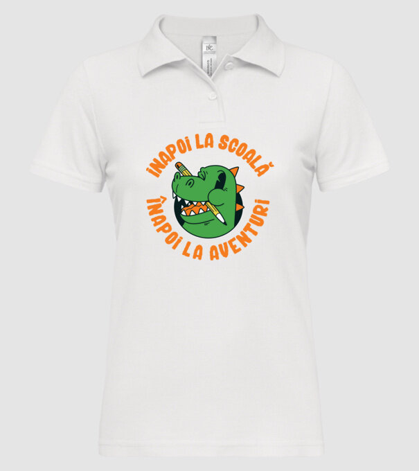 Înapoi la școală, înapoi la aventuri model alb pe tricou
