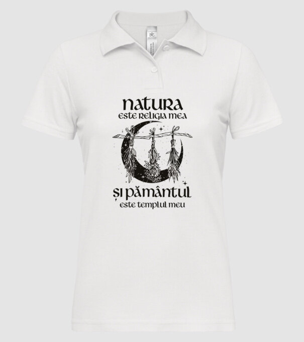 Natura este religia mea model alb pe tricou