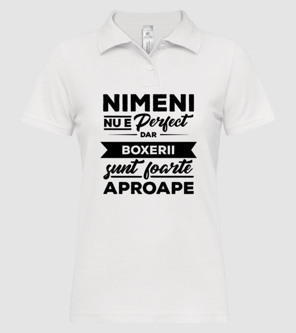 nimeni nu e perfect, dar boxerii sunt foarte aproape model alb pe tricou