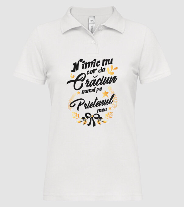 nimic nu cer de Crăciun, numai pe prietenul meu model alb pe tricou
