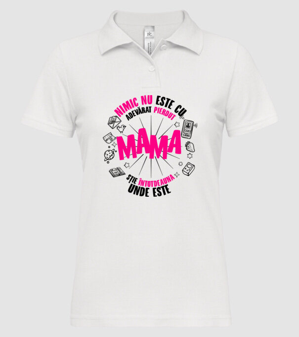 nimic nu este cu adevărat pierdut, mama știe întotdeauna unde este model alb pe tricou