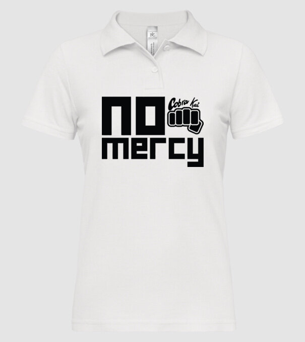 No mercy cobra kai model alb pe tricou