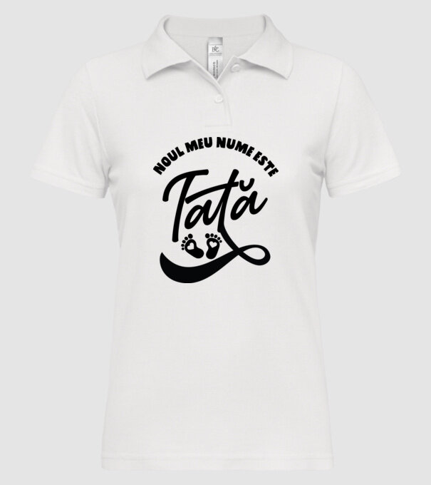 Noul meu nume este Tată model alb pe tricou