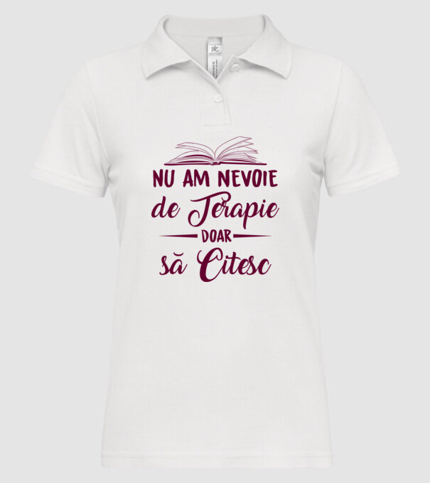 nu am nevoie de terapie, doar să citesc model alb pe tricou