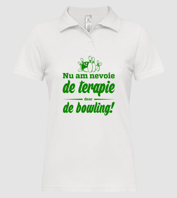 nu am nevoie de terapie doar de bowling model alb pe tricou