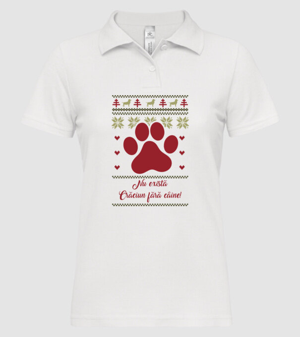 nu există Crăciun fără câine model alb pe tricou