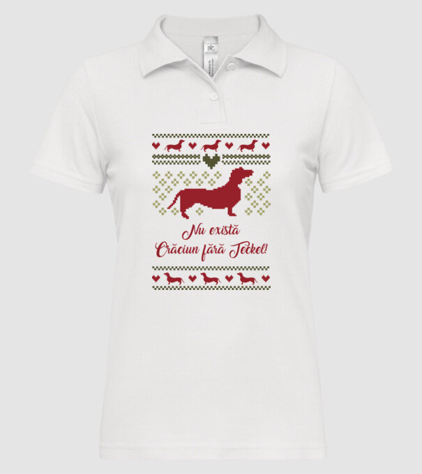 nu există Crăciun fără Teckel model alb pe tricou