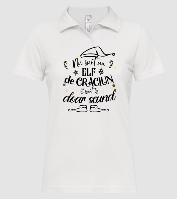 Nu sunt un elf de Crăciun, sunt doar scund ALB model alb pe tricou
