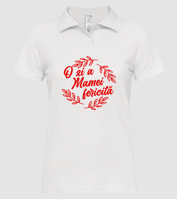 O zi a mamei fericită model alb pe tricou
