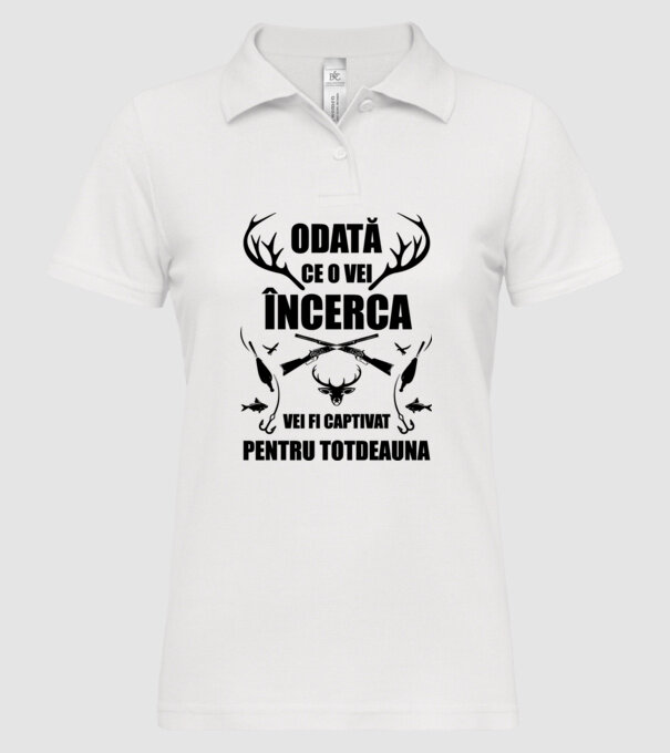 odată ce o vei încerca, vei fi captivat pentru totdeauna model alb pe tricou
