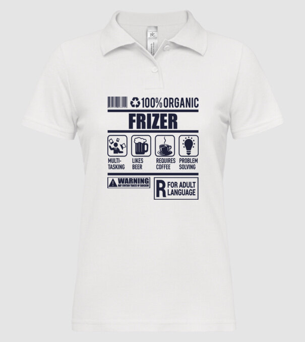 Organic_FRIZER model alb pe tricou
