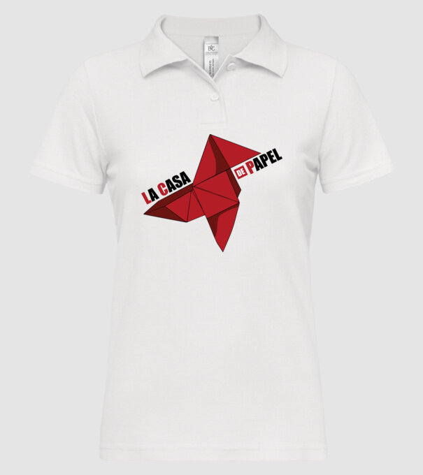 origami la casa de papel white model alb pe tricou