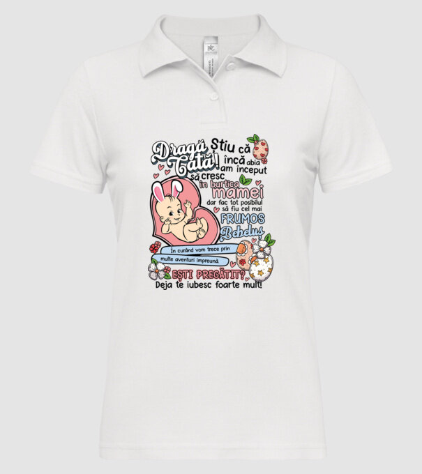 Paști Dragă tată model alb pe tricou