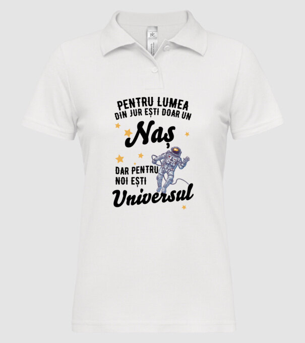 Pentru lumea din jur ești doar o naș, dar pentru noi ești întreaga lume 02 (2) model alb pe tricou