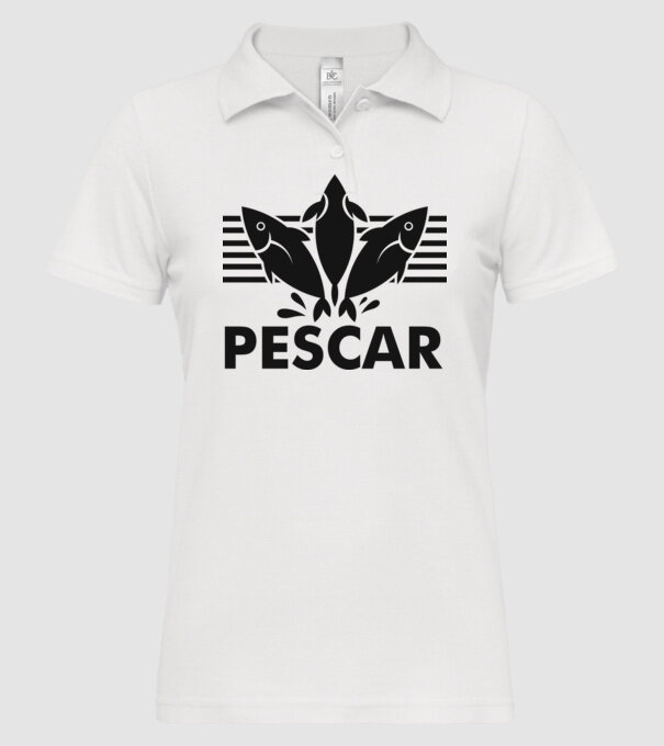 Pescar original model alb pe tricou