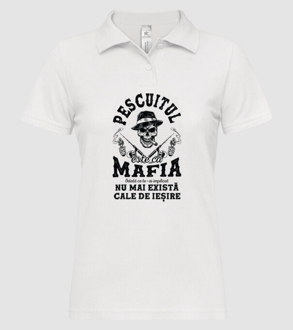 Pescuitul este ca mafia, odată ce te-ai implicat, nu mai există cale de ieșire model alb pe tricou