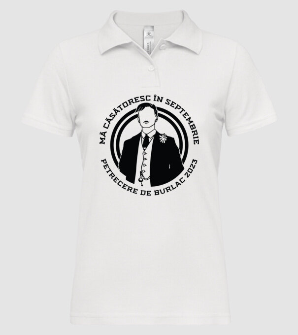 Petrecere de burlac septembrie model alb pe tricou