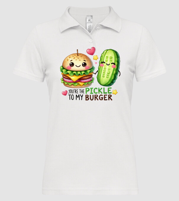 Pickle to my Burger model alb pe tricou