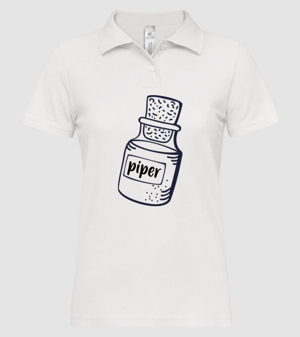 piper model alb pe tricou