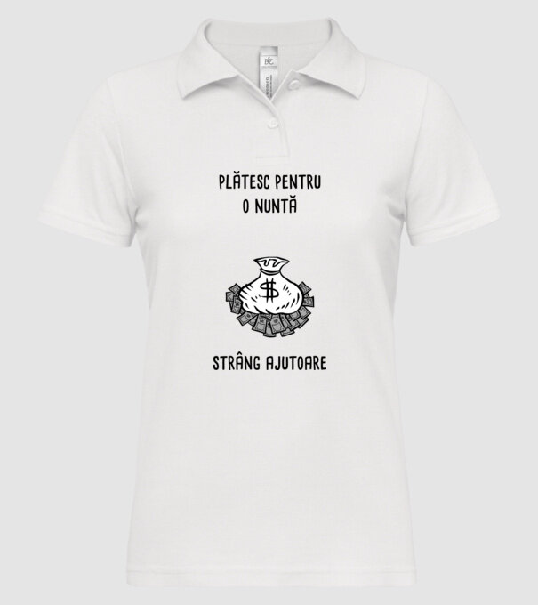 plătesc pentru o nuntă, strâng ajutoare model alb pe tricou
