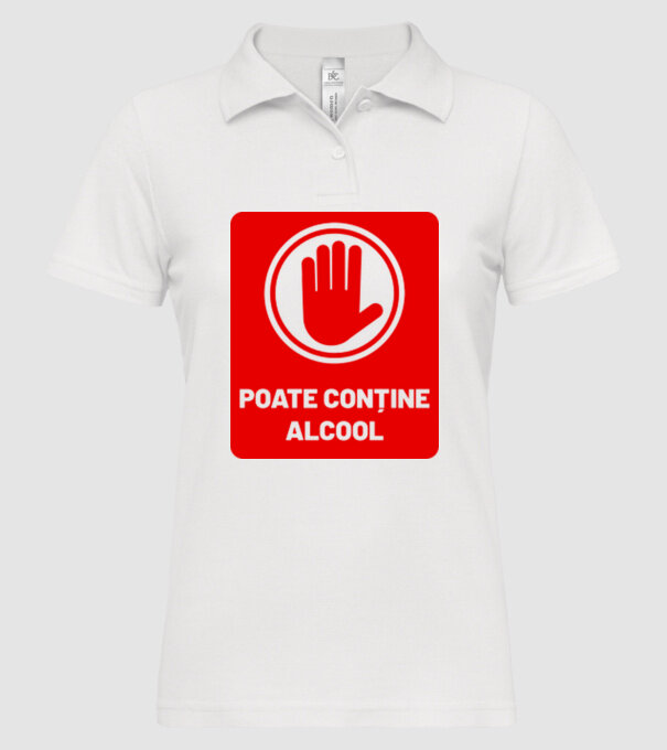 poate conține alcool model alb pe tricou
