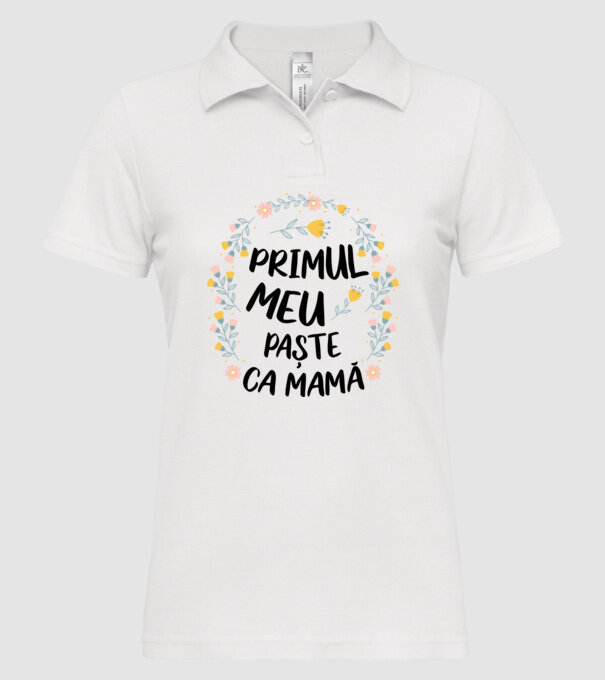 Primul meu Paște ca mamă model alb pe tricou