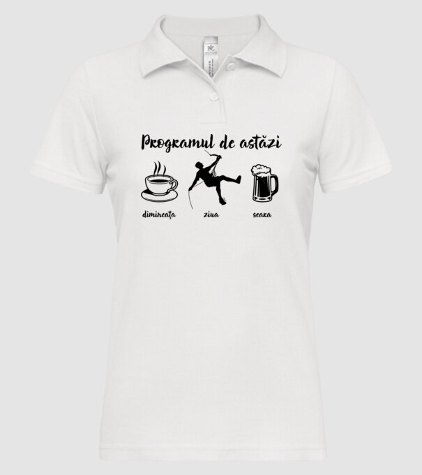 programul de astăzi: dimineața, ziua, seara model alb pe tricou