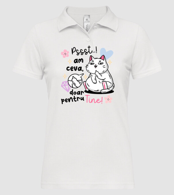 Pssst, am ceva doar pentru tine! model alb pe tricou