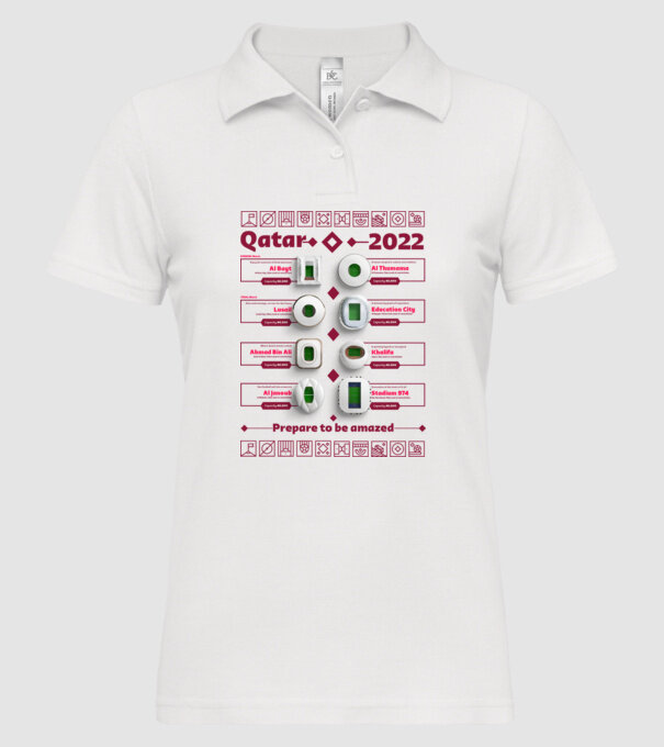 Qatar 2022 Stadiums white model alb pe tricou
