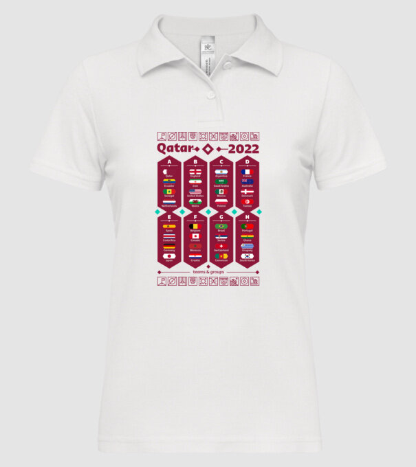Qatar 2022 teams - groups white model alb pe tricou