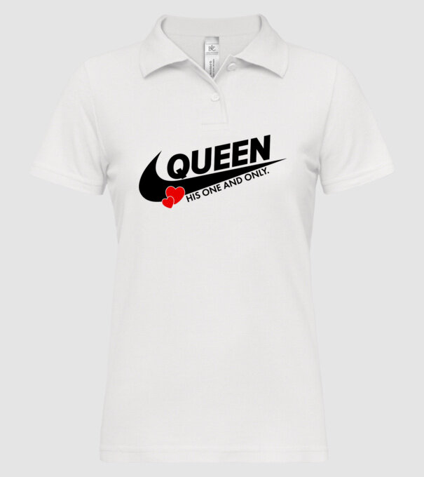 Queen model alb pe tricou