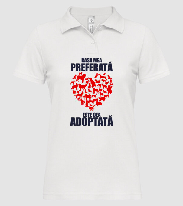 Rasa mea preferată este cea adoptată model alb pe tricou