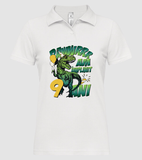 Rawr Am împlinit 9 ani model alb pe tricou