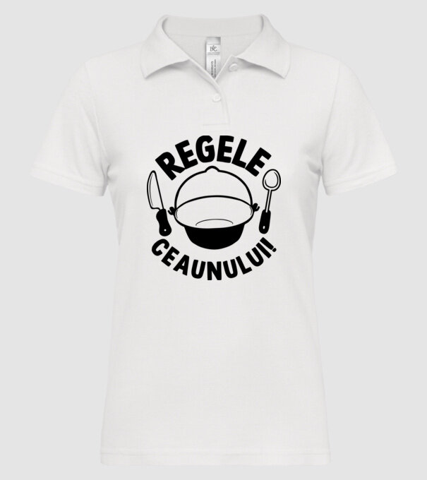 Regele - ceaunului! model alb pe tricou
