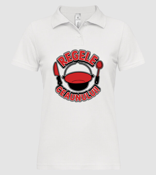 Regele - ceaunului! model alb pe tricou