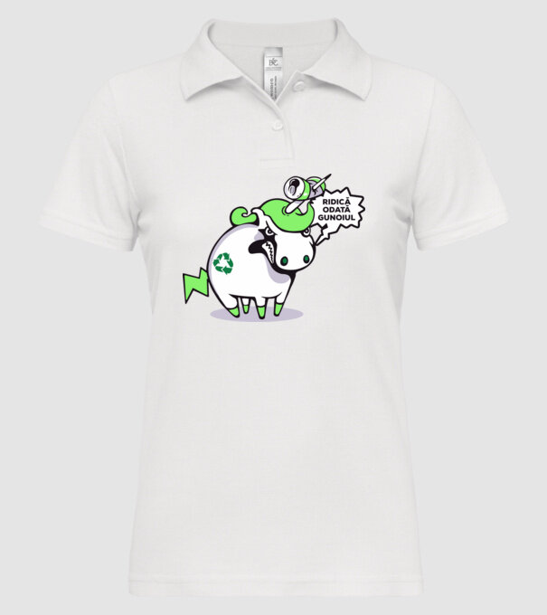 Ridică odată gunoiul model alb pe tricou