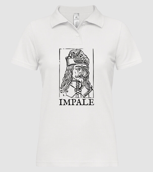 România dracula impale model alb pe tricou