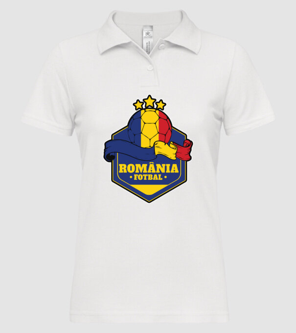 România Fotbal model alb pe tricou