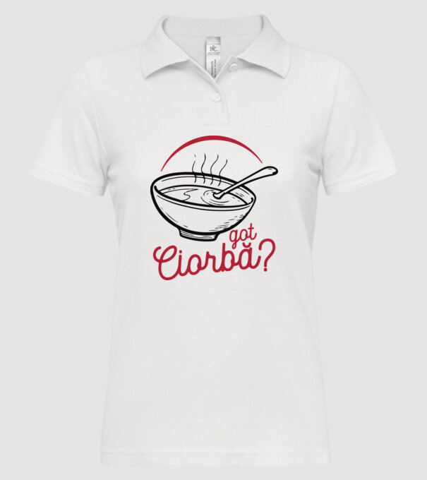 România Got ciorbă model alb pe tricou