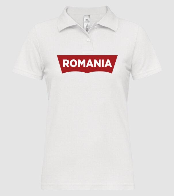 România levis model alb pe tricou