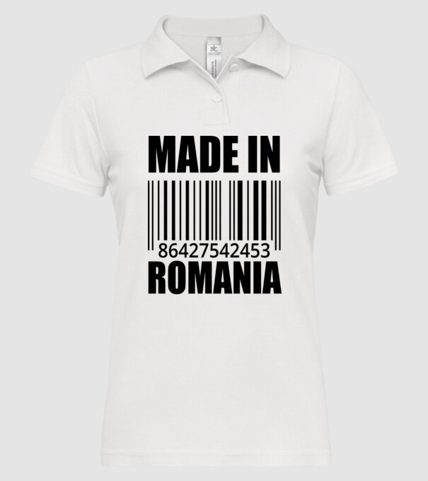 România made in model alb pe tricou