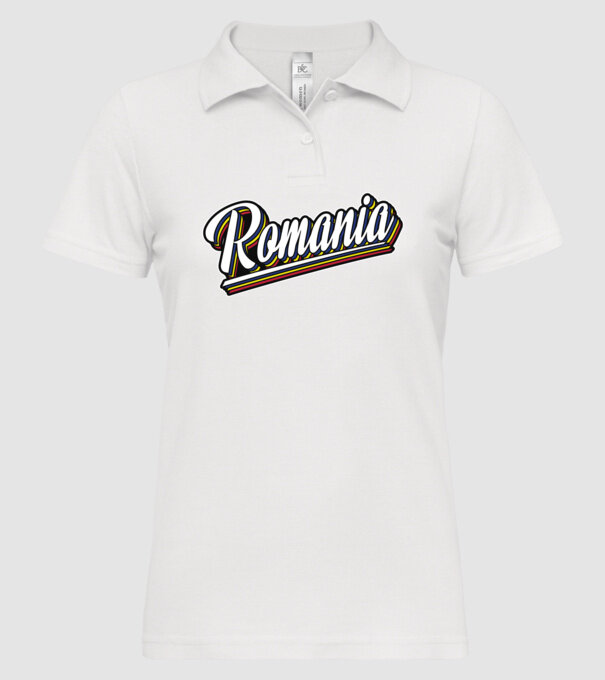 România retro model alb pe tricou