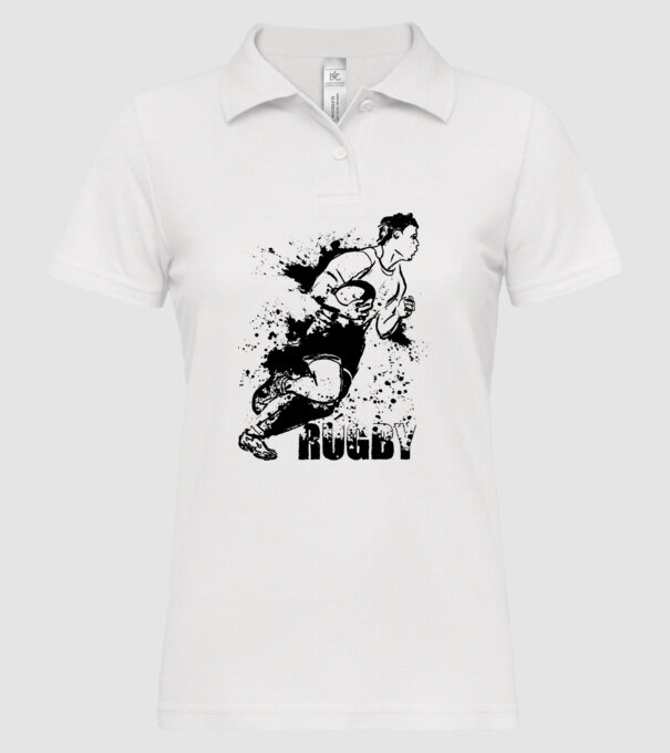 Rugby model alb pe tricou