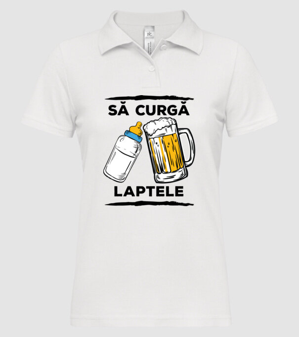 să curgă laptele! model alb pe tricou