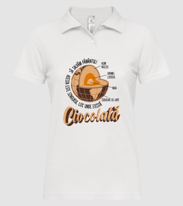 să salvăm Pământul! acesta este singurul loc unde există ciocolată - alune prăjite, caramel lipicios, nuga, ciocolată cu lapte model alb pe tricou